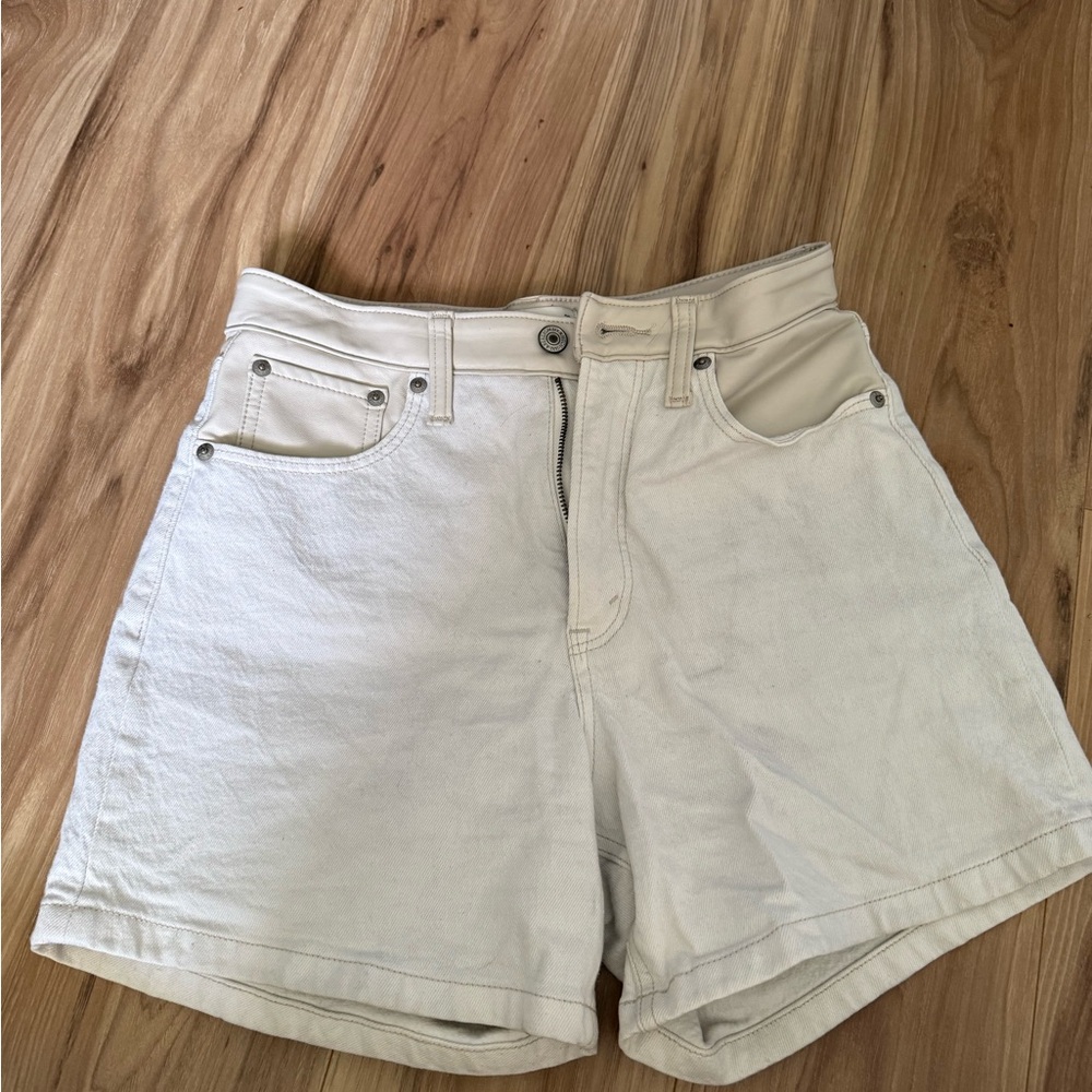 Abercrombie & Fitch Women's Off-White Jean Shorts